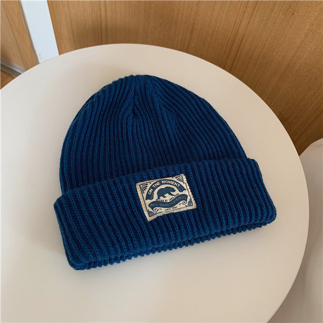 Japanese Patch Wool Hat Warm All-match Knitted