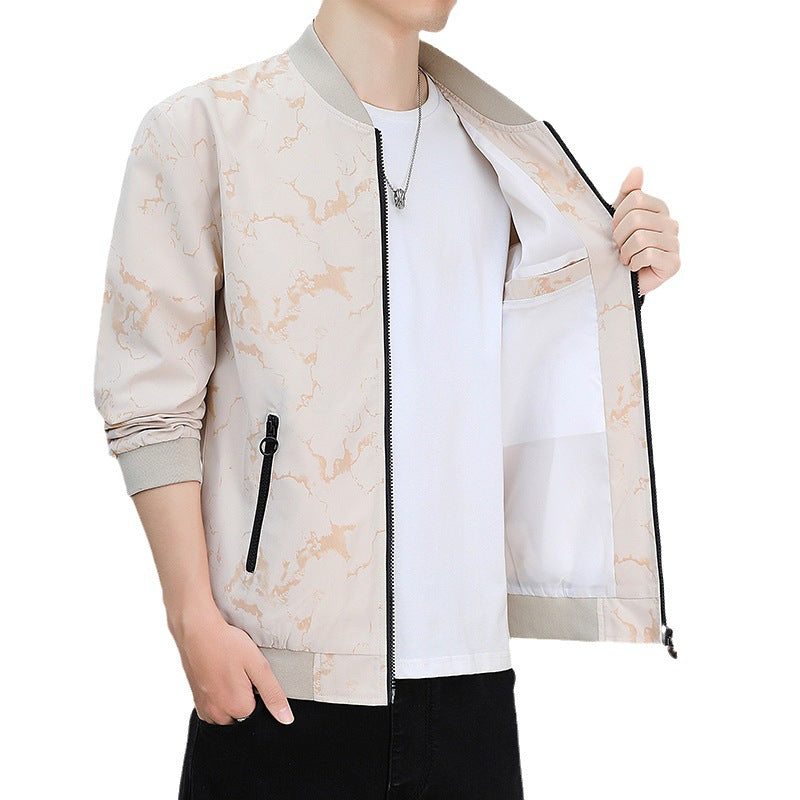 Men's Jacket Casual Baseball Uniform Pilot Zipper Jacket
