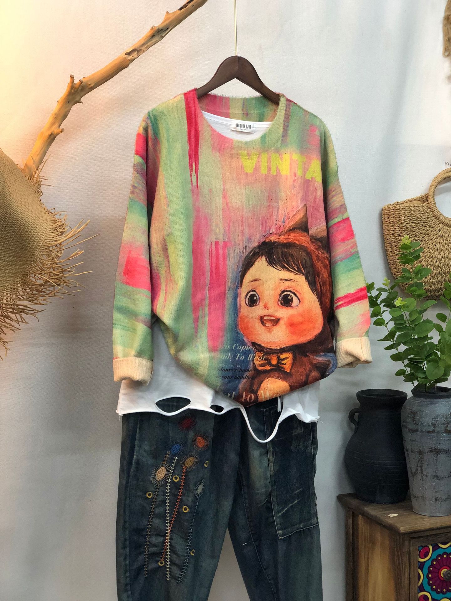 New Women's Loose-fitting Round-neck Sweater For Outerwear