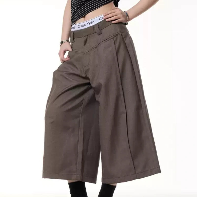 Retro Design Stitching Casual Shorts Women's Spring And Summer Loose All-matching