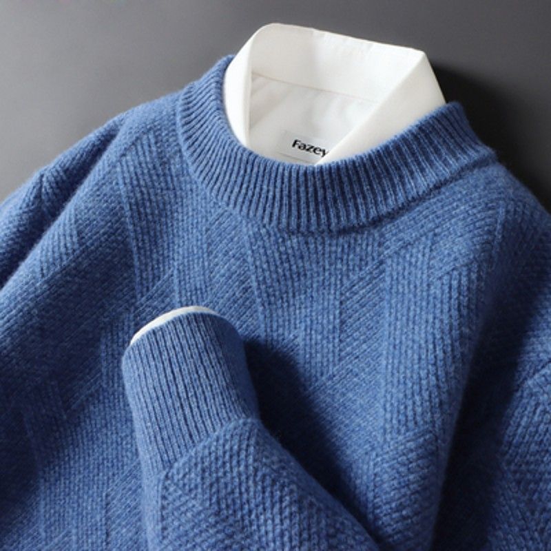 Efterår og Vinter Ny Ensfarvet Herre Strikket Cardigan
