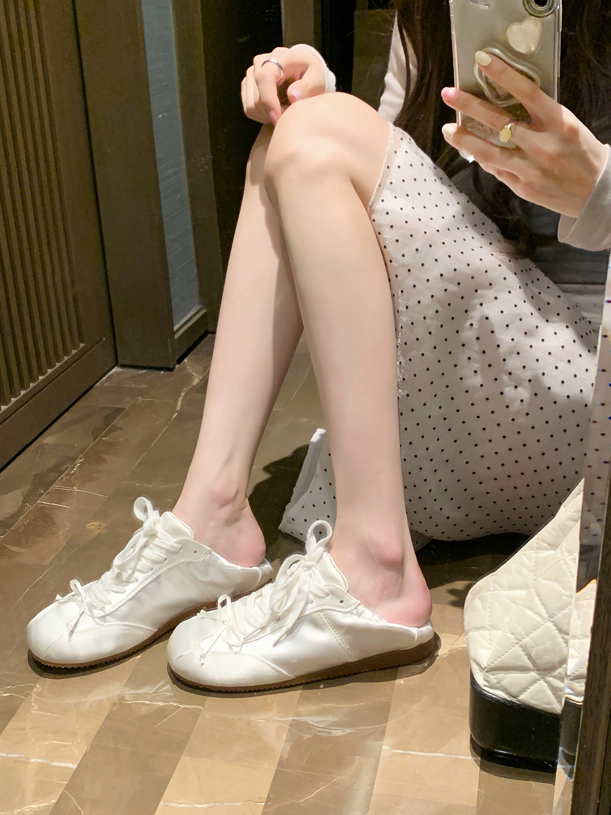 Ballet Style Sweet Girl Round Head Satin Sports Board Shoes