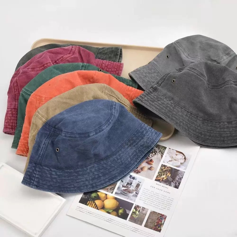 Women's Washed Denim Sun-Protective Bucket Hat