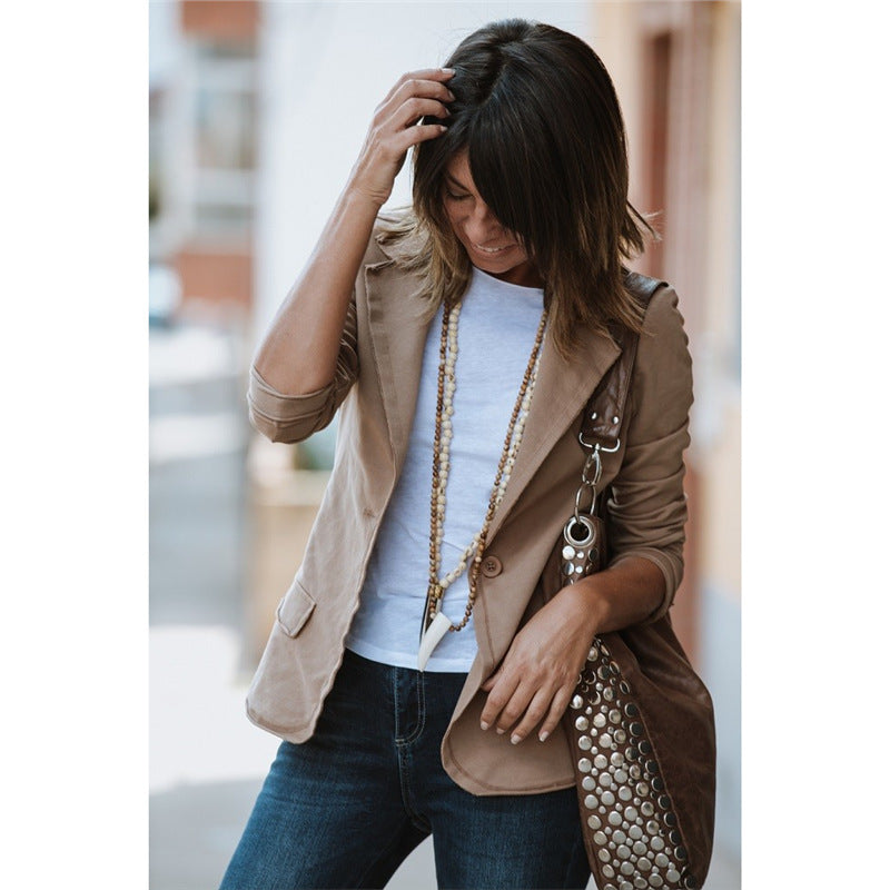 Lapel One Button Fashion Small Suit Ladies