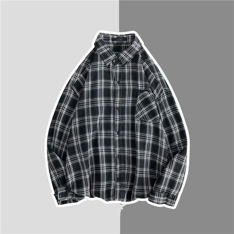 Men's New Style Hanging Shot American Flannel Plaid Shirt Jacket Shirt