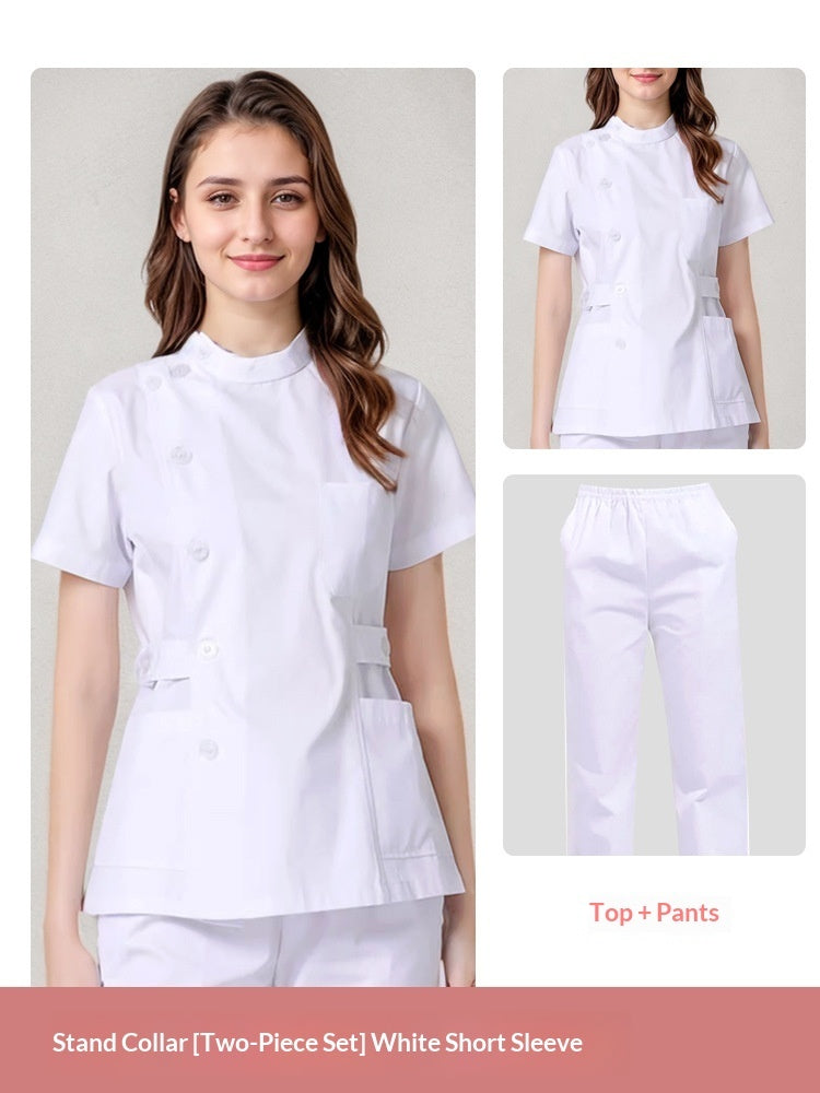 White Coat With A Western-style Collar For Medical Staff Winter Uniform Set