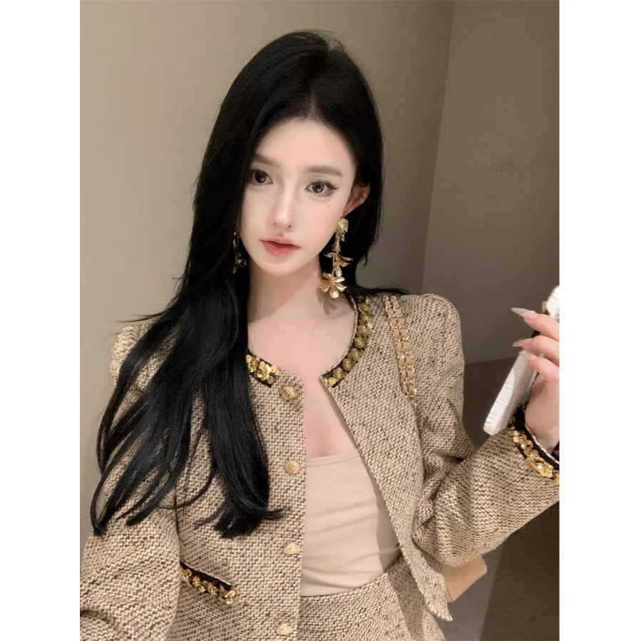 Women's Autumn And Winter Sheath Skirt Two-piece Set