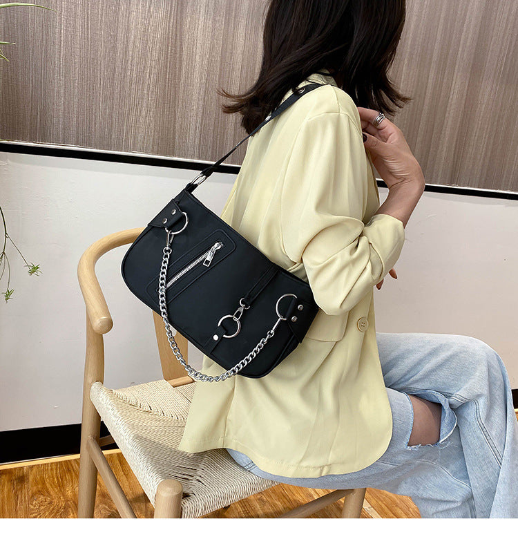 Special-interest Design Underarm All-match Nylon Cloth Chain Portable Baguette Bag