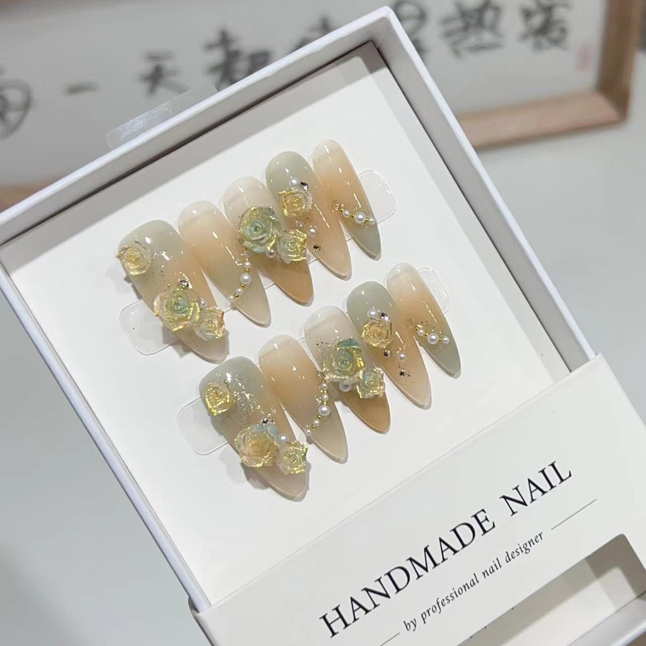 Affordable Luxury Style Colored Glaze Rose Nail Art