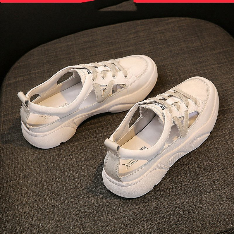 Hollow Toe  Sports Flat Mid-heel Women's Shoes