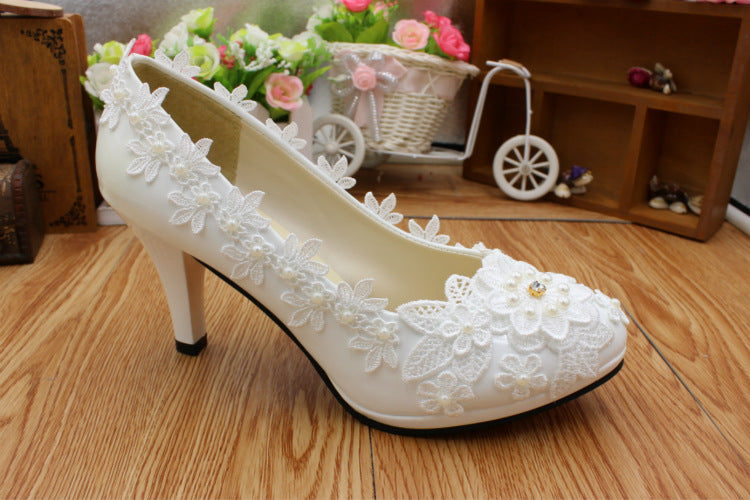 High Heel Shallow Mouth Rhinestone Wedding Shoes