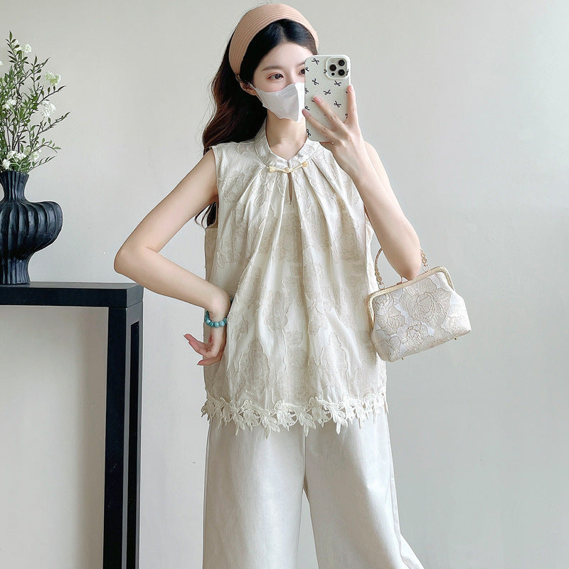 Womens Slip-Style Relaxed-fit Sleeveless Versatile Elegant Slimming Top