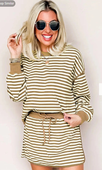 Drawstring Two-piece Dress