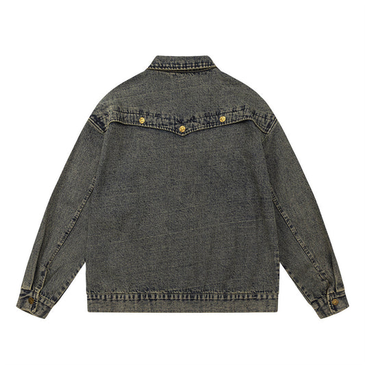 Punk High Street Design Sense Niche Tooling Denim Jacket Autumn