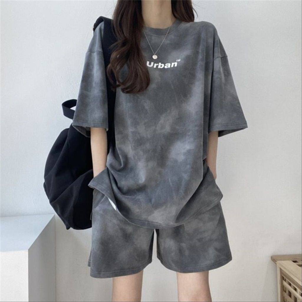 Women's Casual Two-piece Set With Top And Shorts
