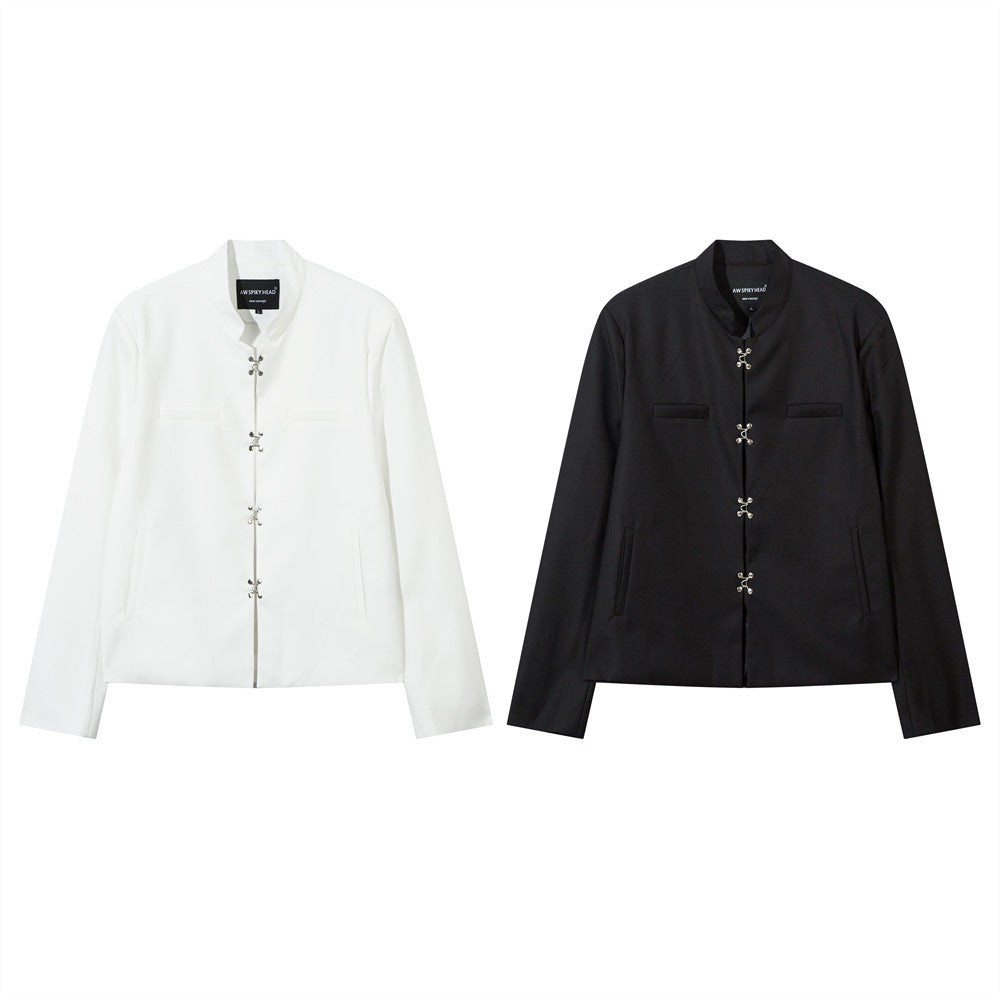 Chinese Style Stand Collar Casual Suit Jacket Men