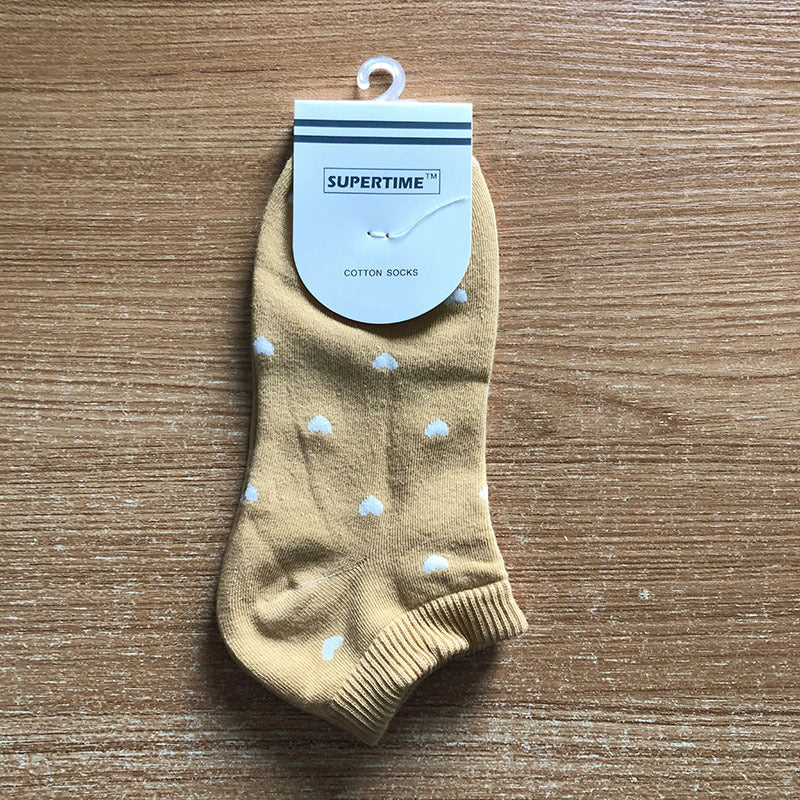 Ladies Cotton Socks Japanese Love Heart