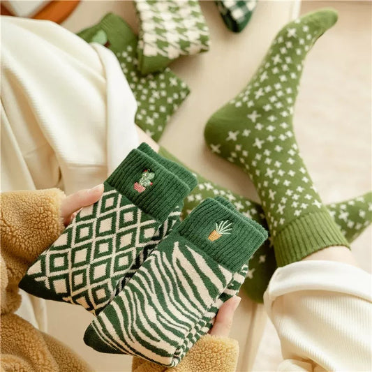 Autumn And Winter New Socks Women's Thickened Fleece-lined Warm