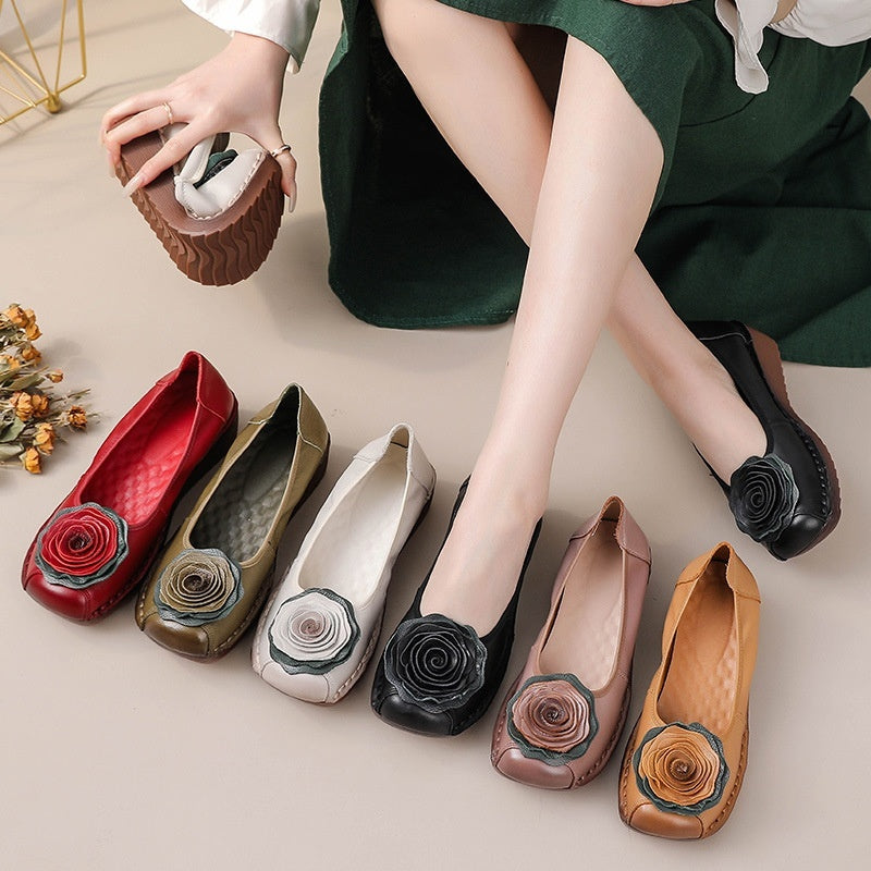 Handmade Leather Womens Shoes In Ethnic Style