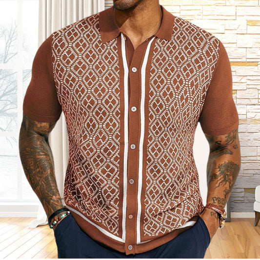 Herre Casual Jacquard Sweater i Europæisk og Amerikansk Stil