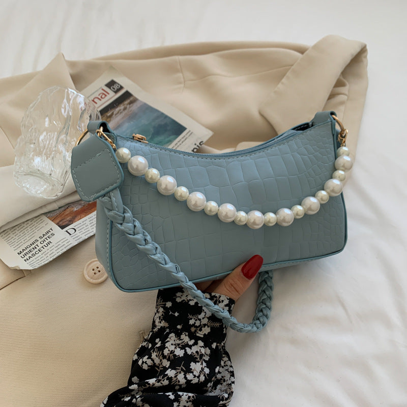 French Retro Pearl Armpit Bag, French Stick Bag