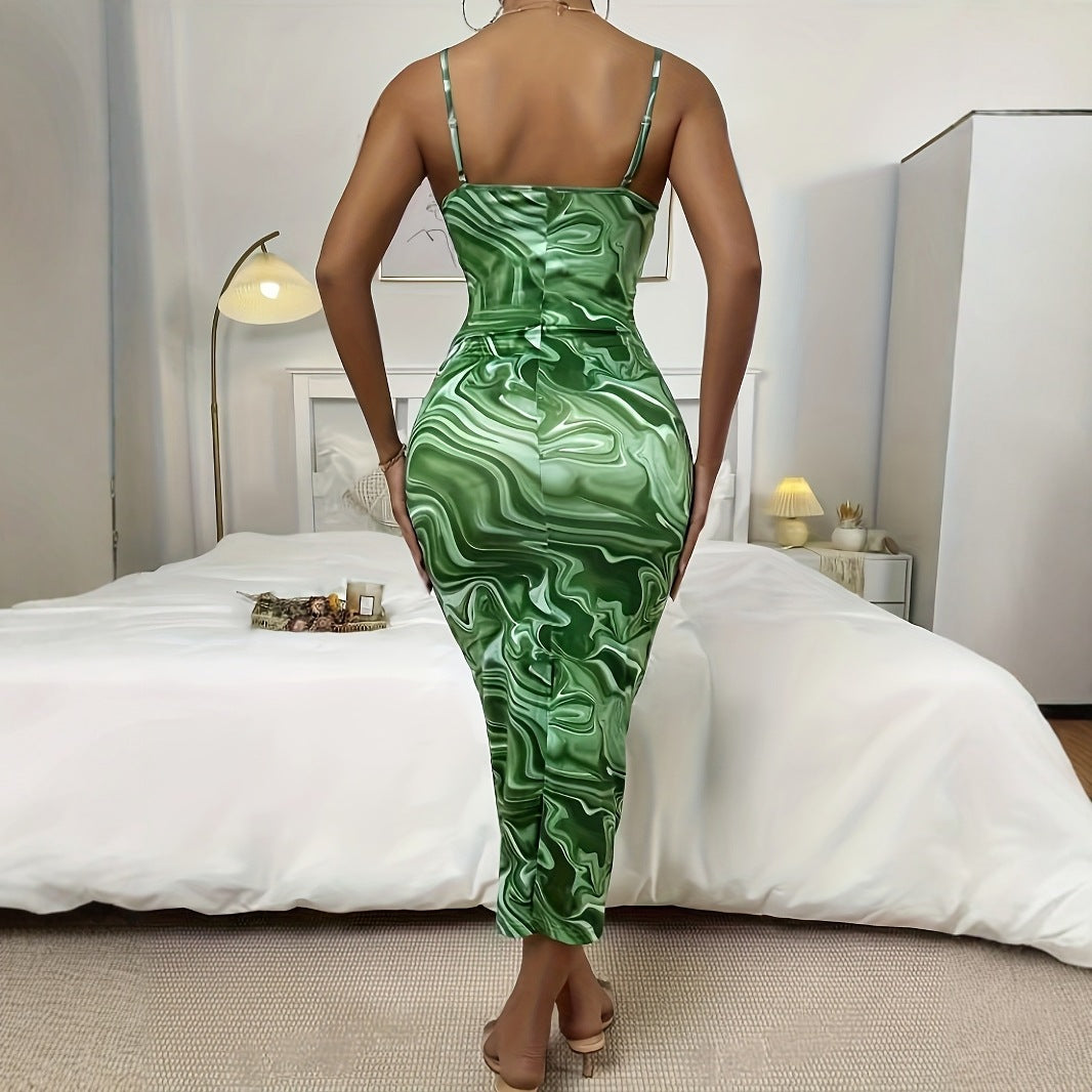New Sexy Strap Printed Dress For Women
