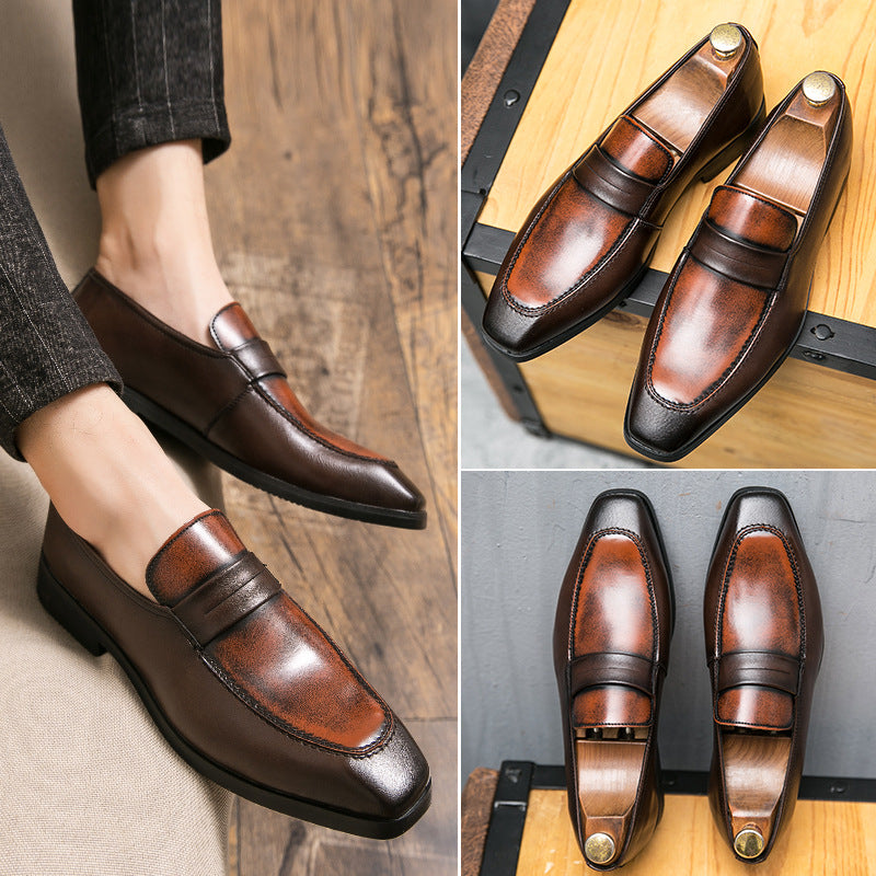 Hairstylist Retro Lazy Leather Shoes All-match Casual
