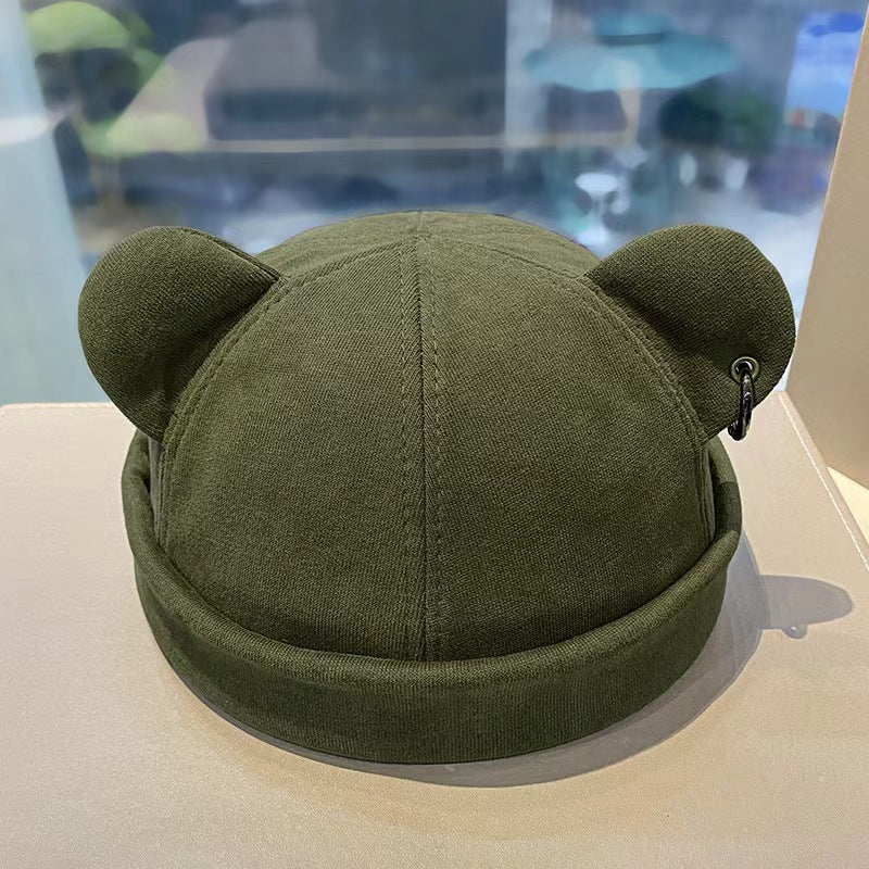 Female Solid Color Cat Ear Japanese Style Personalized Versatile Hat