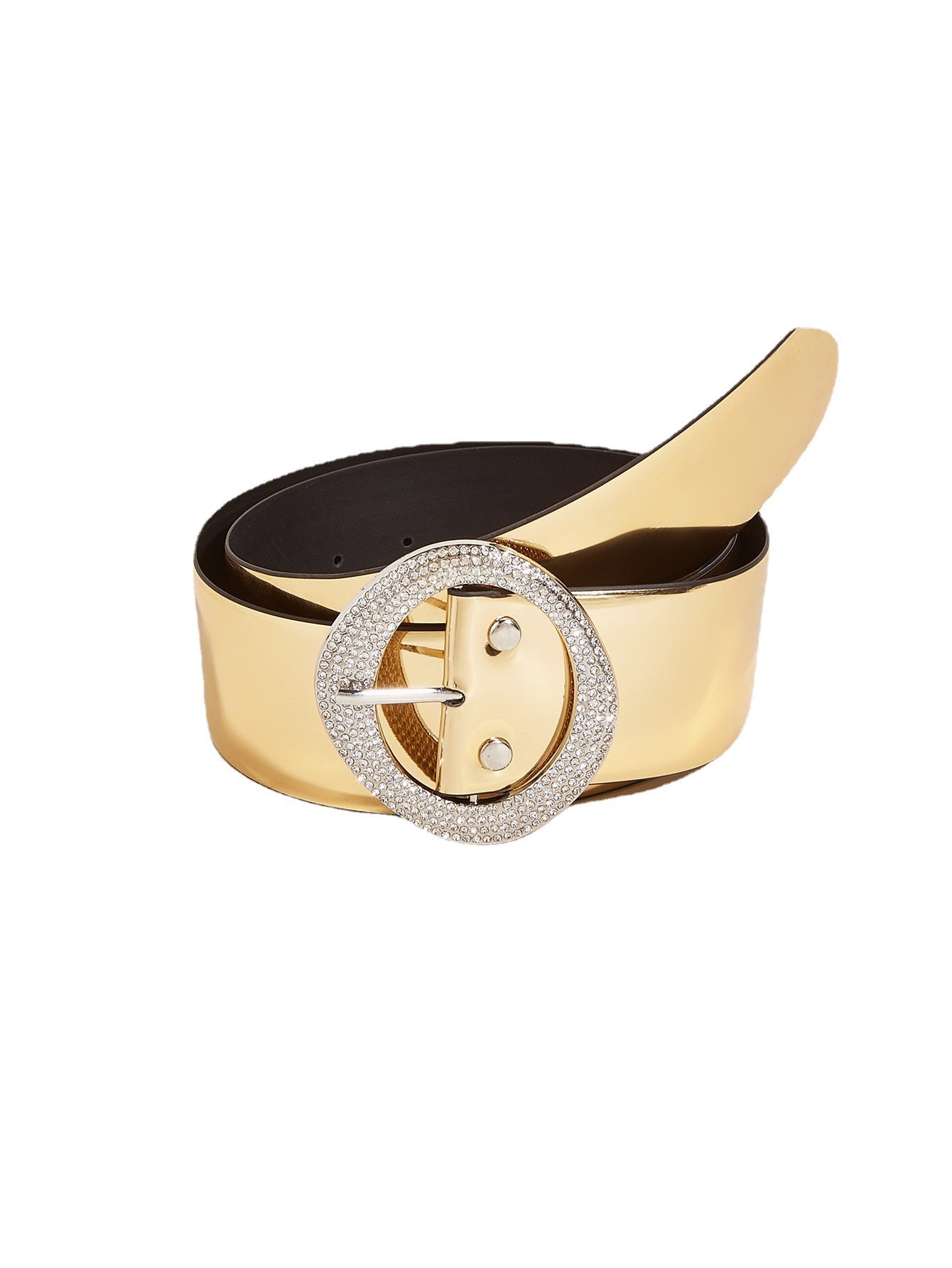 Gold Women's Elastic Waistband Decorative Waist Seal