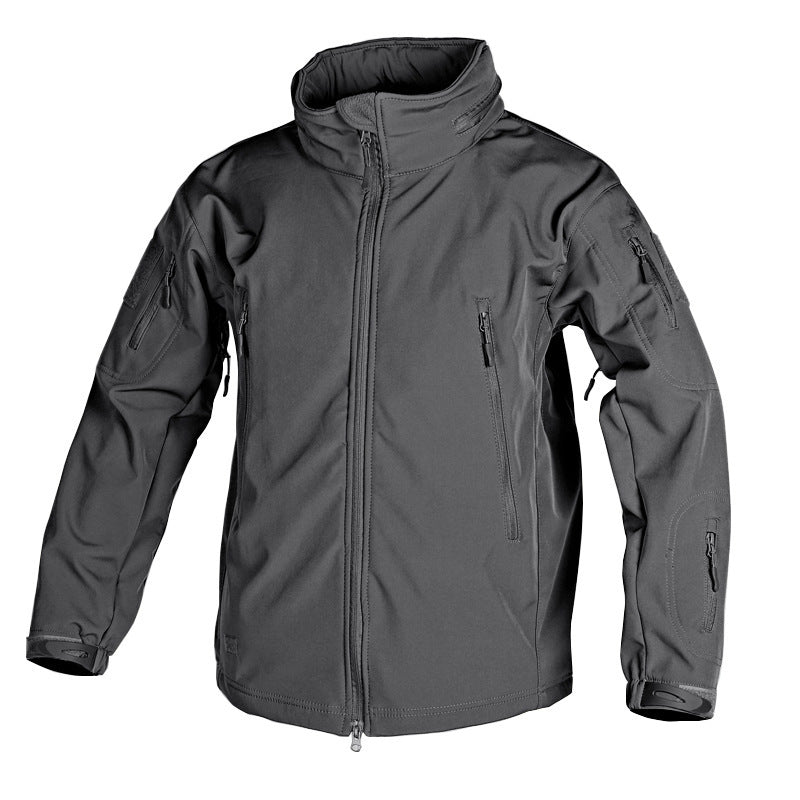 Soft-shell Tactical Hooded Adjustable Camouflage Trench Coat
