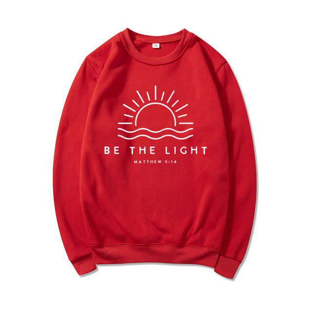 Women's Fleece-lined Crew Neck Sweater Plain Slogan Printing