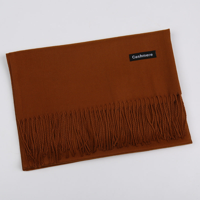 Solid Color Artificial Cashmere Scarf Female 220g Warm Shawl