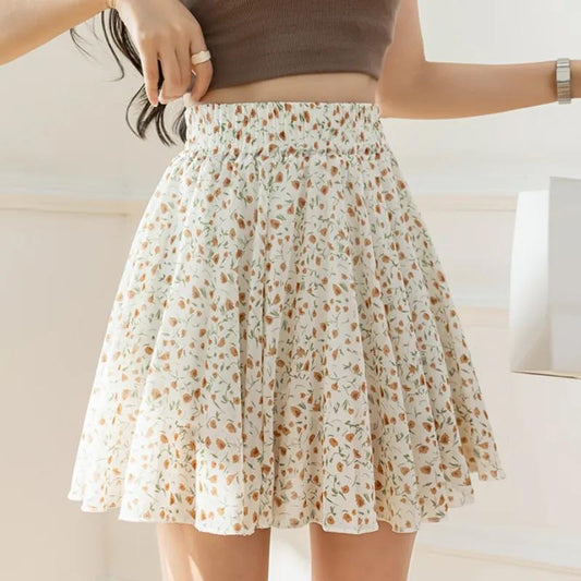 Elastic Waist Skirt Women's Short