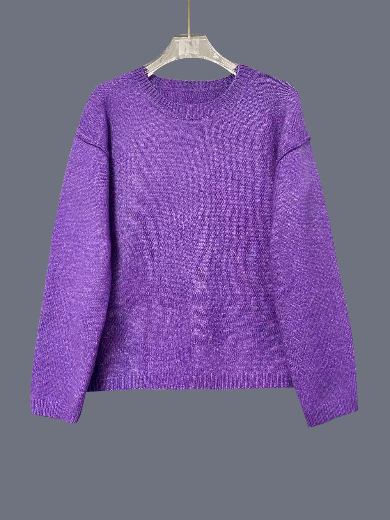 Laid-back Casual Loose-fitting Pullover Knit Top