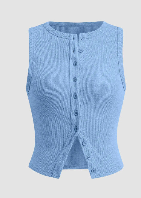 Slim Fit Sleeveless Vest For Women