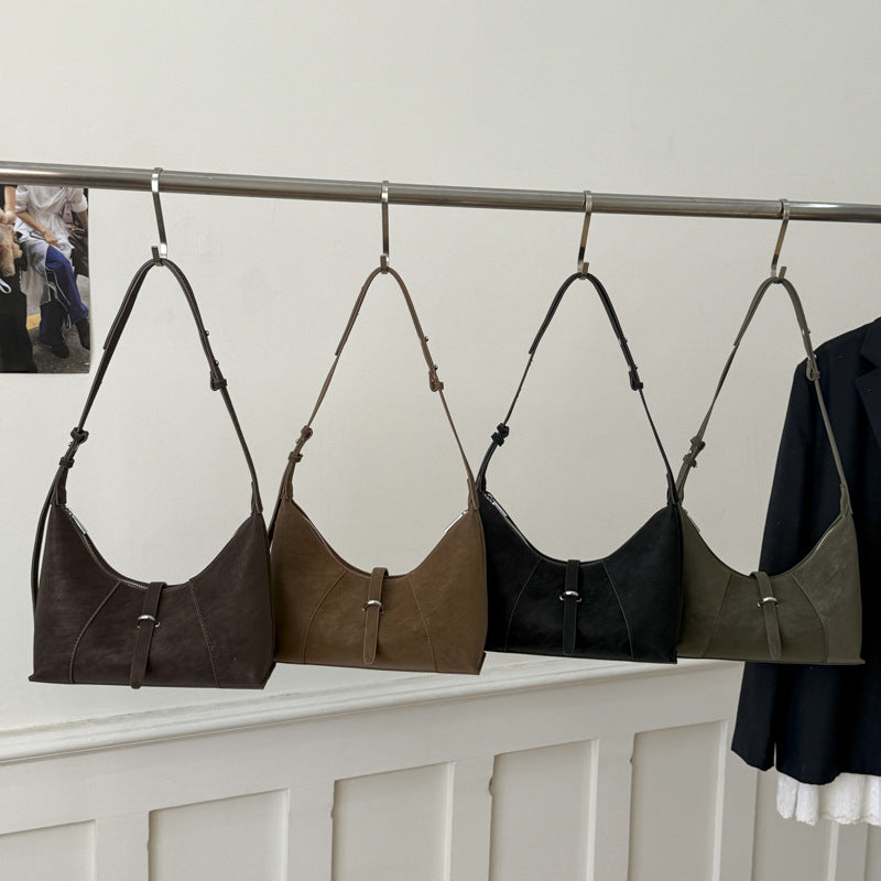 Trendy Retro Matte Underarm Bag For Women Korean Style