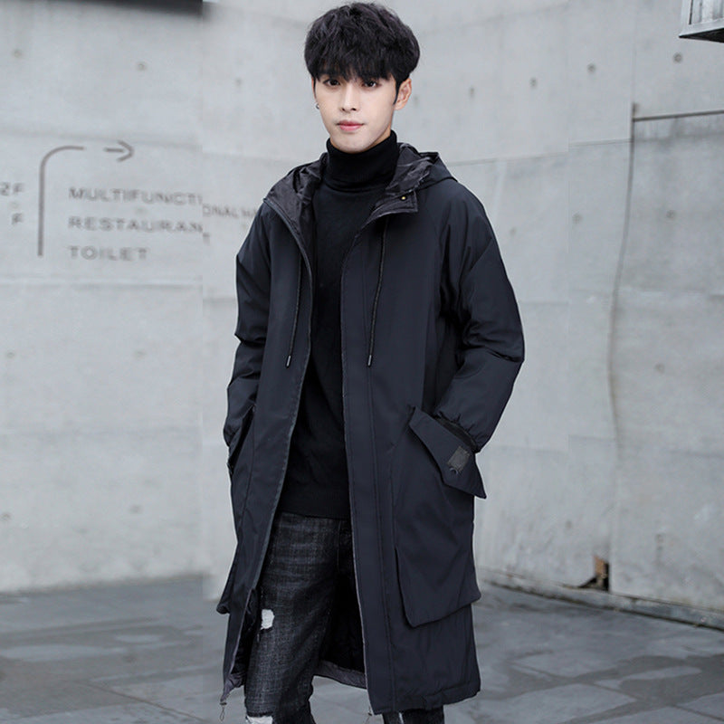 Men's Duster Plus Size Loose Mid-length Hooded Jacket