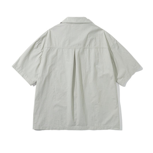 Summer Fashion Brand Retro Funny Embroidery Leisure Cargo Shirt