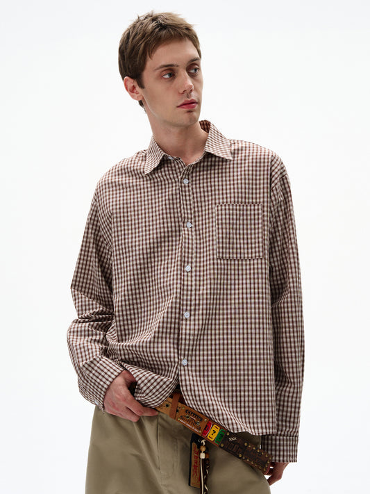 Classic American-style Plaid Long-sleeve Shirt For Men And Women