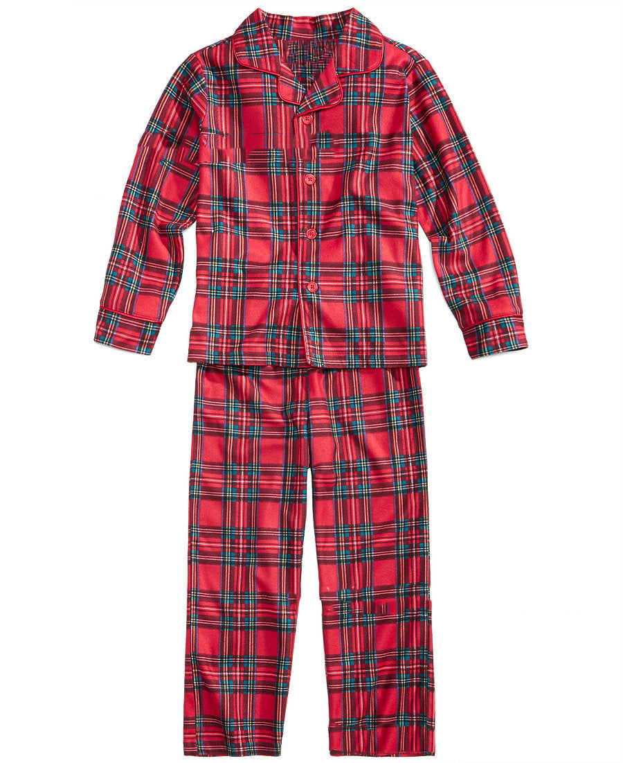 Parent Child Suit Red Plaid Print