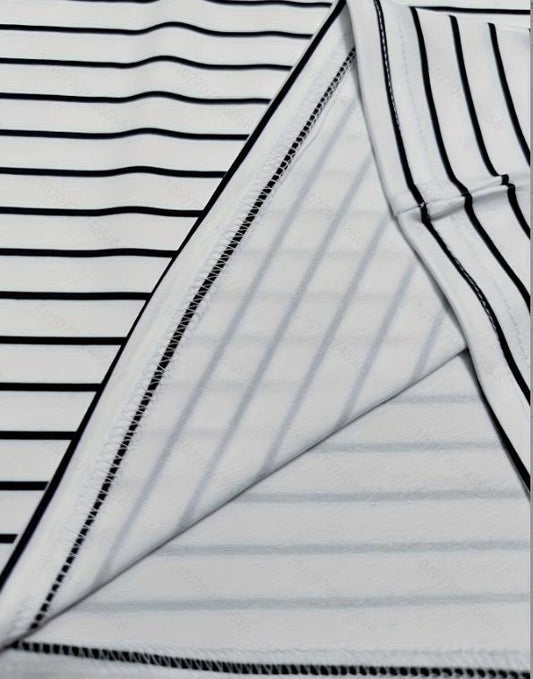 European And American Striped Short-sleeved T-shirt For Women