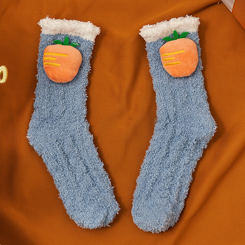 Coral Socks For Children In Autumn And Winter