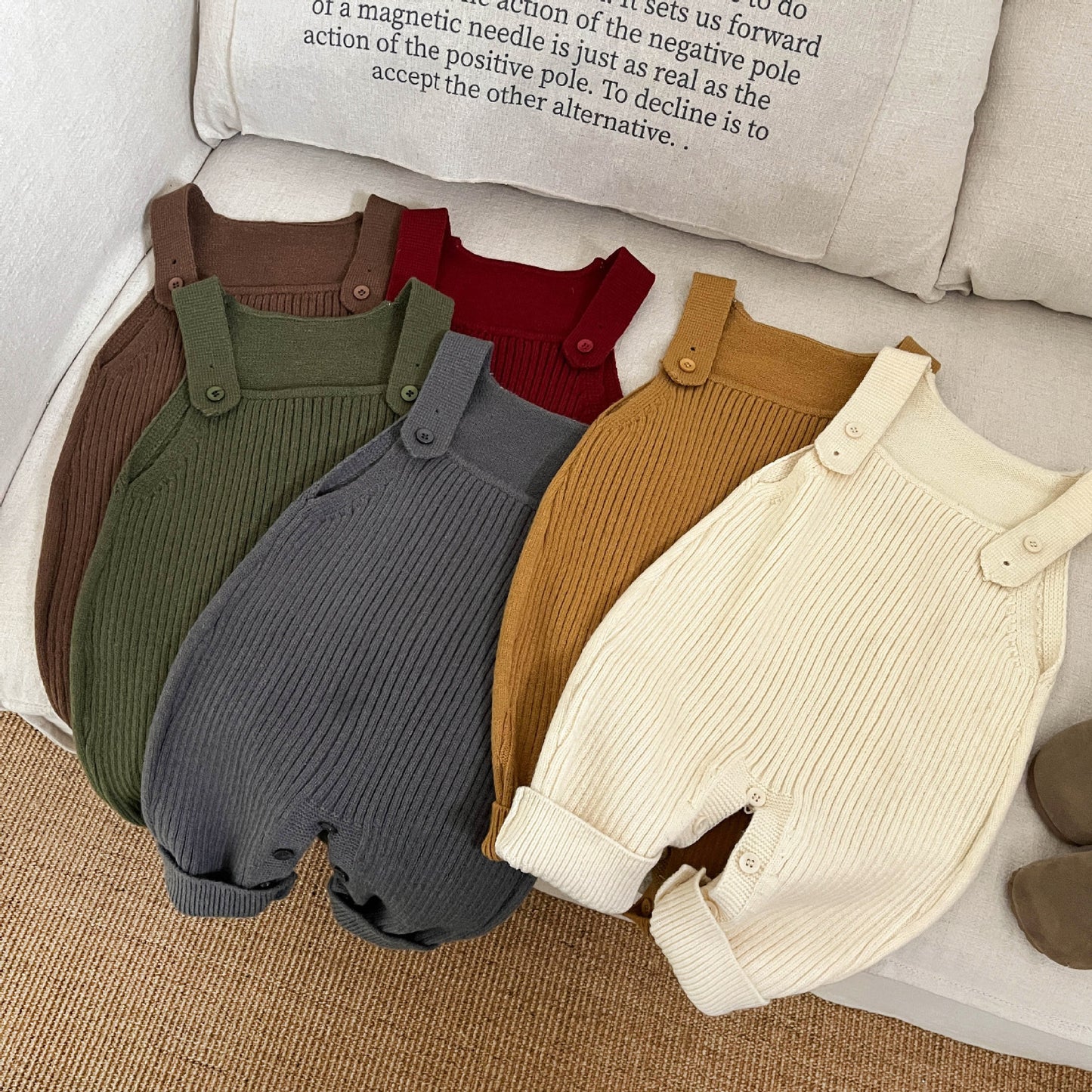 Infant Knitted Suspender Spring And Autumn Jumpsuit