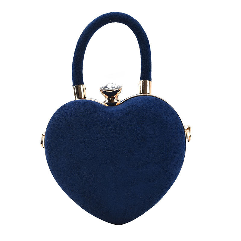 Retro Simple Inside Personality Heart-shaped Portable Messenger Bag