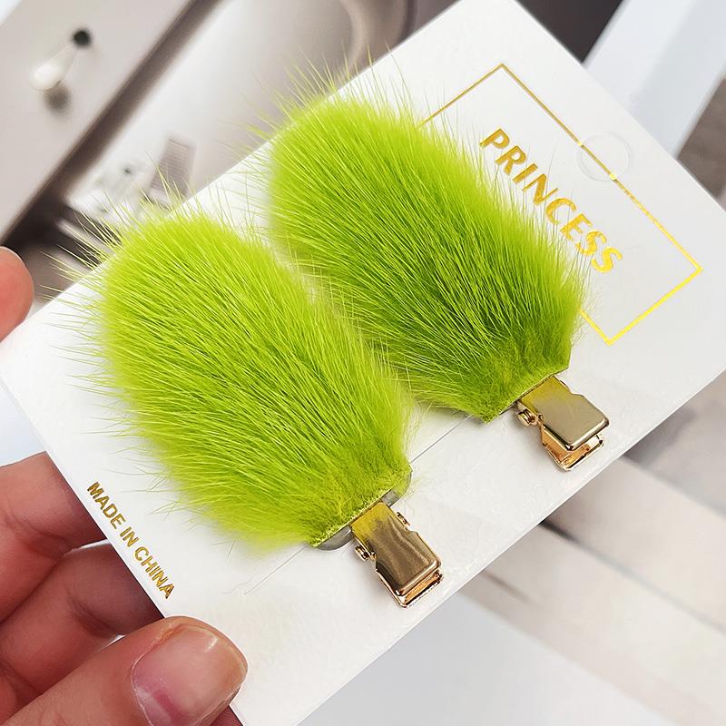 Fashion Women's Mink Hair Seamless Plush Hairpin