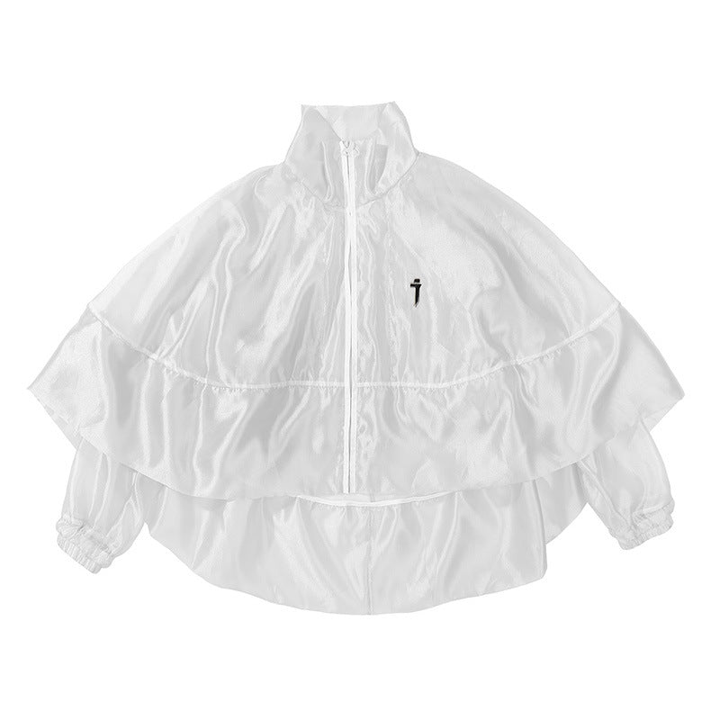 Pearl Yarn Cape And Shawl Hip Hop Stand Collar Sun Protection Top