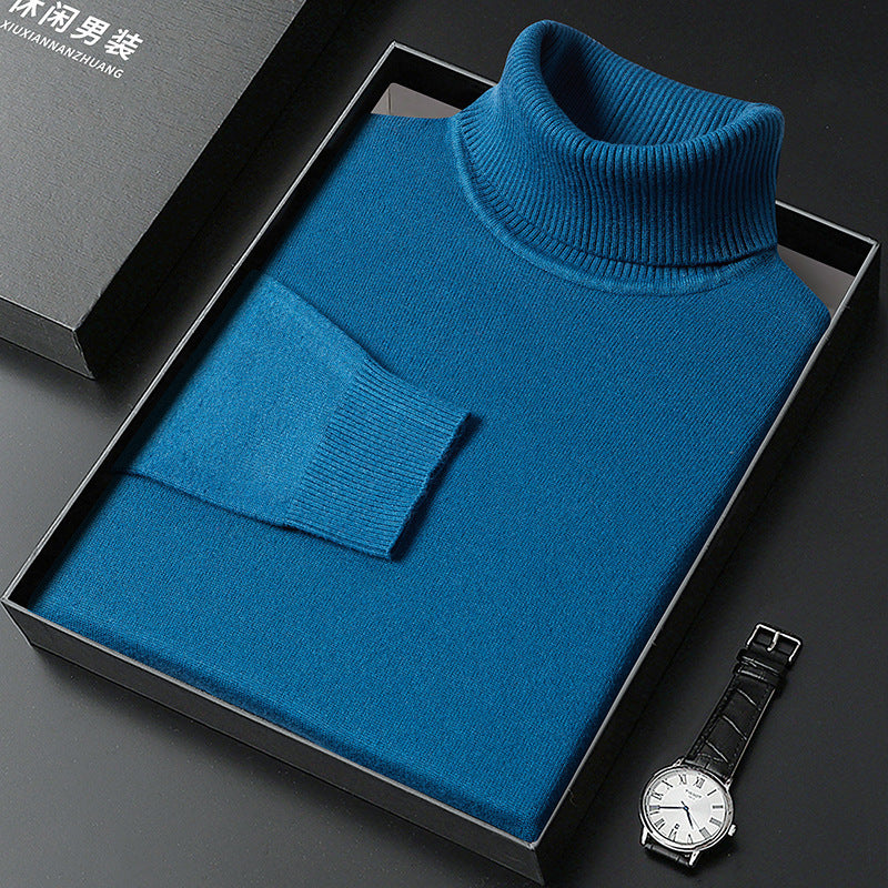 Men's Sweater Turtleneck Winter Solid Color Bottoming Sweater