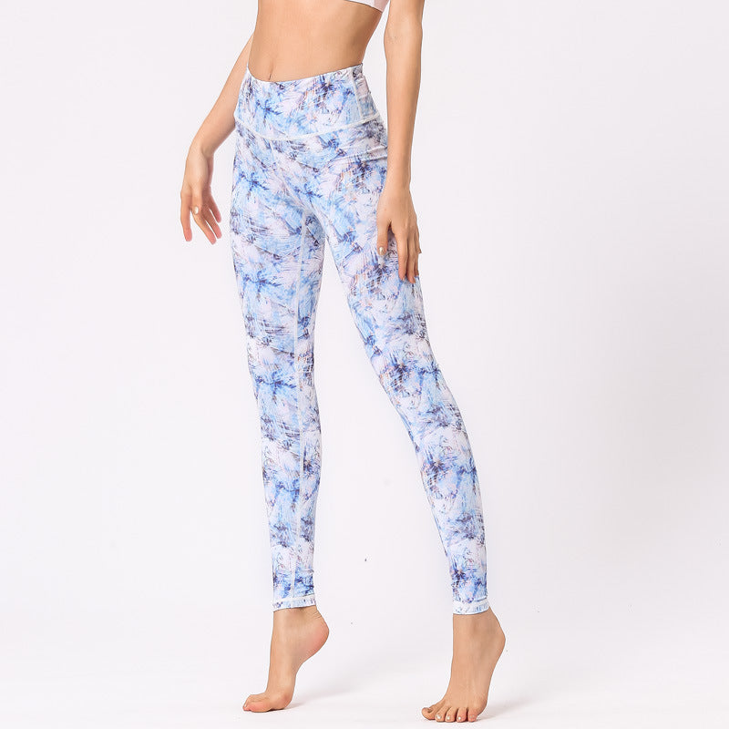 Women's Yoga Pants Digital Print High Waist Cropped Hip Pants