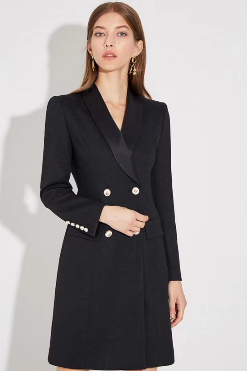 Autumn And Winter Wool Temperament Waist-controlled Long Sleeve Suit Skirt