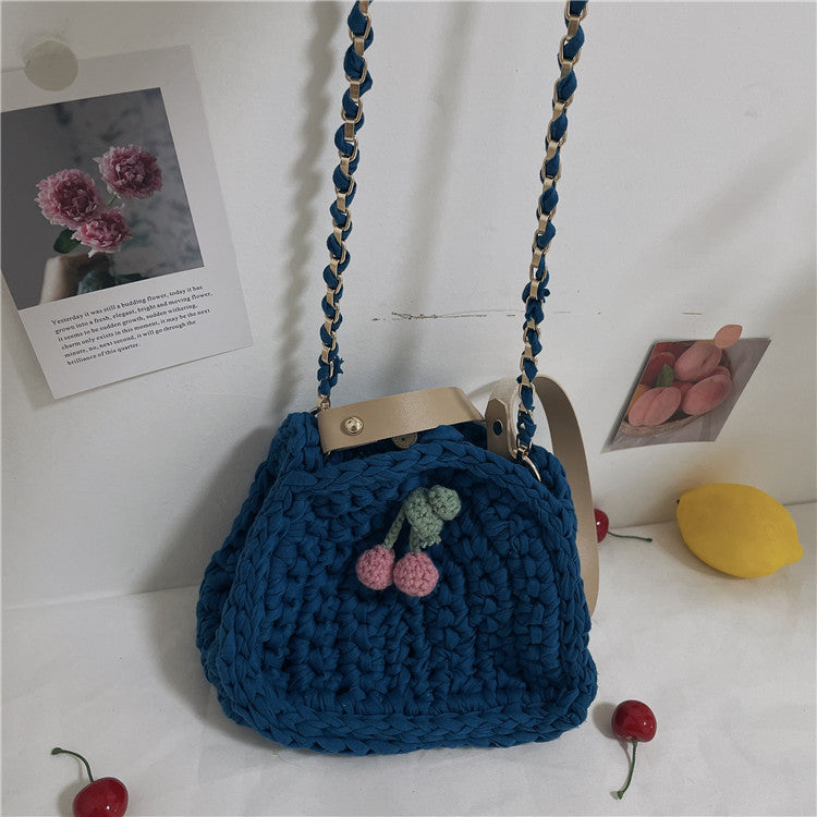 Material Self-made Cloth Line One-shoulder Messenger Bag
